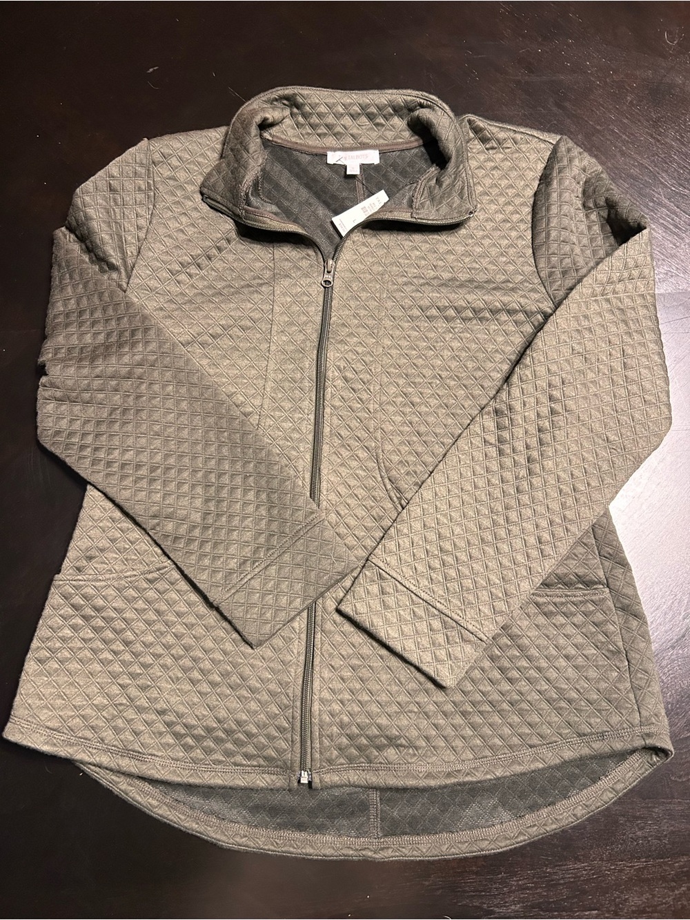 Talbots Quilted Full-Zip Jacket - Olive Green